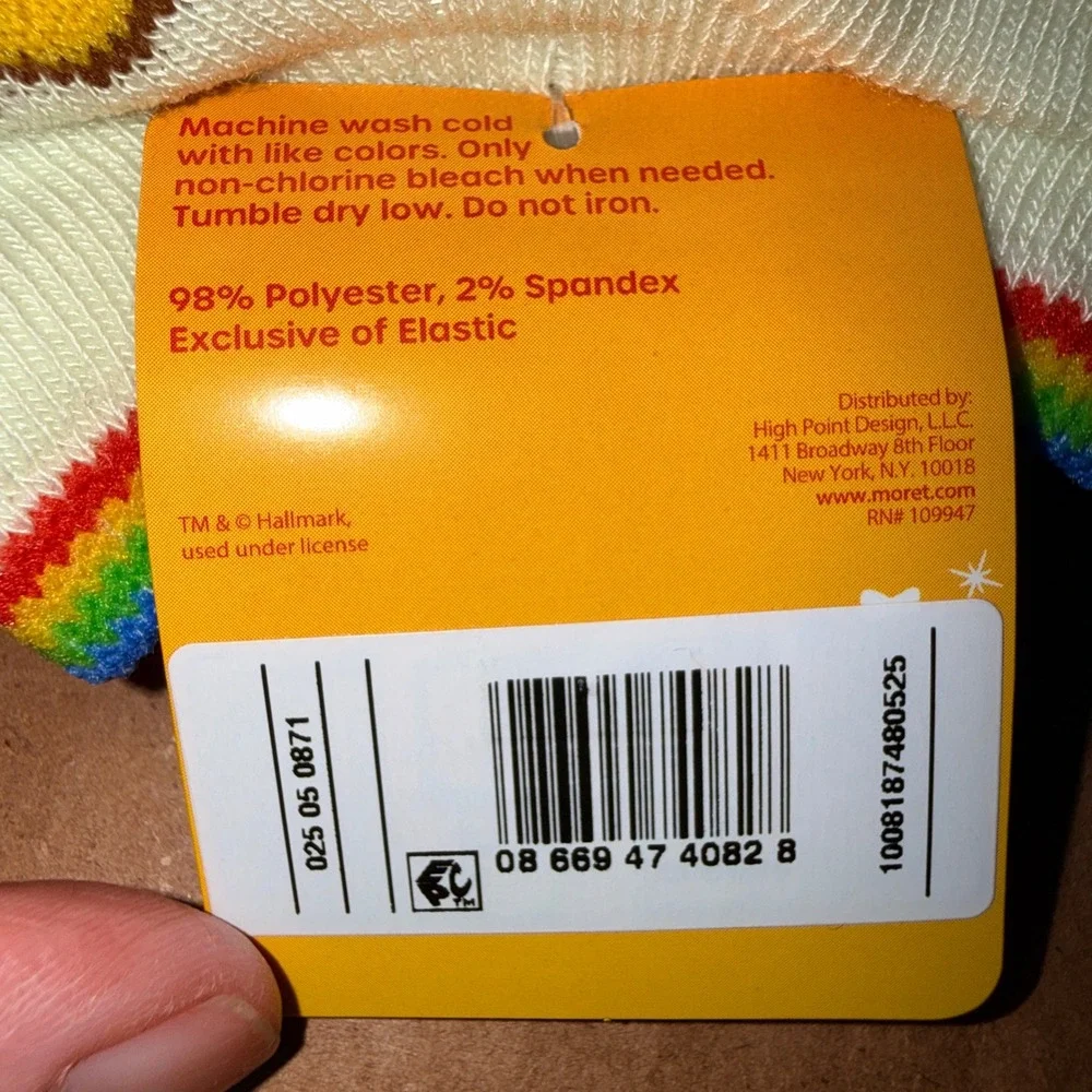 Rainbow Brite No-Show Socks OS 4-10 NEW 6 Pairs Multi Color Stripe Retro